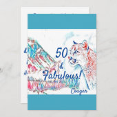 50 & Fabulous Cougar Wildcat 50ste verjaardagsfees Kaart (Voorkant / Achterkant)