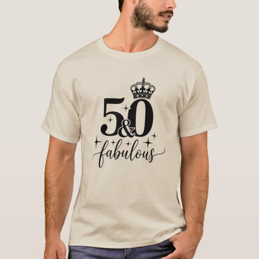 50 & Fabulous Crown 50th Birthday Men's T-Shirt (Voorkant)