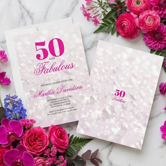 50 & Fabulous Crystal Glam Viering Kaart