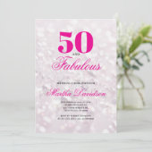50 & Fabulous Crystal Glam Viering Kaart (Staand voorkant)
