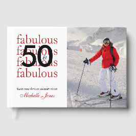 50 & Fabulous Custom Photo Name 50th Birthday Gastenboek