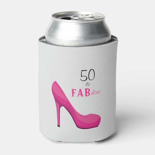 50 & Fabulous Cute Pink voor haar meisje Blikjeskoeler (Blikje Voorkant)