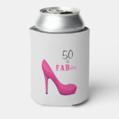 50 & Fabulous Cute Pink voor haar meisje Blikjeskoeler (Blikje Achterkant)