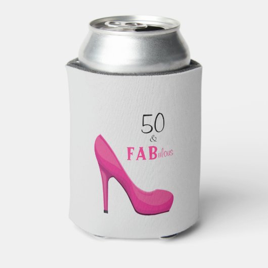 50 & Fabulous Cute Pink voor haar meisje Blikjeskoeler (Blikje Achterkant)