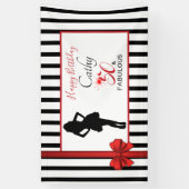 50 & FABULOUS-dag  met strepen Spandoek (Verticaal)