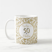 50- & Fabulous Decorative Gold Floral Pattern Koffiemok (Links)