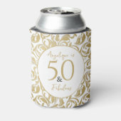 50 & Fabulous Decorative Gold Floral Swirl Pattern Blikjeskoeler (Blikje Achterkant)