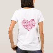 50 & Fabulous Deep Pink Heart Splash T-shirt (Achterkant)