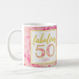 50 Fabulous Delicate Pink Gold Glitter Floral Koffiemok