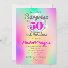 50 Fabulous Disco Tie Dye Pink Chic Birthday Kaart