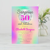 50 Fabulous Disco Tie Dye Pink Chic Birthday Kaart (Staand voorkant)