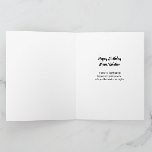 50 & Fabulous Editable Big Photo Collage Birthday Kaart (Binnen)