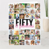 50 & Fabulous Editable Big Photo Collage Birthday Kaart (Voorkant)