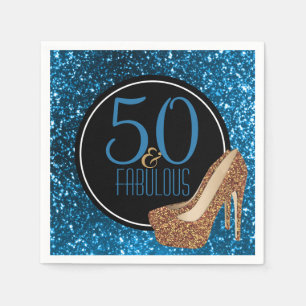 50 & Fabulous   Elegant 50e verjaardag op hoge hoo Servetten