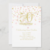 50 & Fabulous Elegant Birthday Invitation Kaart (Voorkant)
