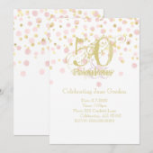 50 & Fabulous Elegant Birthday Invitation Kaart (Voorkant / Achterkant)