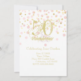 50 & Fabulous Elegant Birthday Invitation Kaart