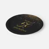 50 & Fabulous Elegant Black Gold Personalize Papieren Bordje (Gekanteld)