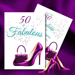 50 Fabulous Elegant Glitter Schoen Verjaardag Kaart