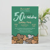 50 & Fabulous Emerald Wild Hearts Vijftig Verjaard Kaart (Staand voorkant)