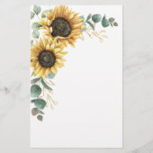 50 Fabulous Eucalyptus Sunflower Birthday Invite Briefpapier (Achterkant)