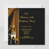 50 Fabulous & Fantastic Golden Champagne Party Kaart (Achterkant)