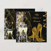 50 Fabulous & Fantastic Leopard Champagne Party Kaart (Voorkant / Achterkant)