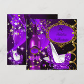 50 & Fabulous Fantastic Paarse Magenta Birthday Kaart (Voorkant / Achterkant)