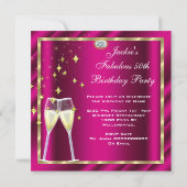 50 & Fabulous Fantastic Pink Yellow Gold Birthday Kaart (Achterkant)