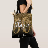 50 & Fabulous Faux Glitter/Black Ombre Tote Bag (Dichtbij)