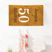 50 & Fabulous Faux Gold Eenvoudig 50e verjaardagsf Spandoek (Insitu)