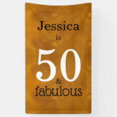 50 & Fabulous Faux Gold Eenvoudig 50e verjaardagsf Spandoek (Verticaal)