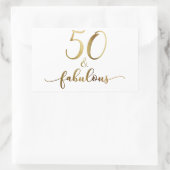 "50 & Fabulous" Faux Gold, v5 Verjaardags Cheer Rechthoekige Sticker (Tas)