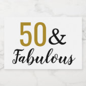 50 & Fabulous Fiftieth Birthday Party Favor Sparkling Wijnetiket (Enkel label)