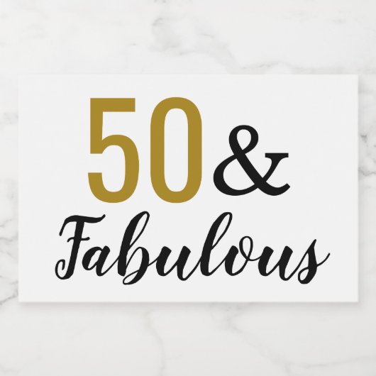 50 & Fabulous Fiftieth Birthday Party Favor Sparkling Wijnetiket (Enkel label)