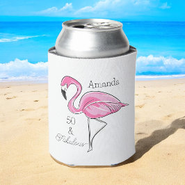 50 & Fabulous Flamingo Verjaardag / Roze Flamingo Blikjeskoeler