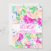 50 Fabulous Floral Roos Pink Chic Birthday Kaart (Achterkant)