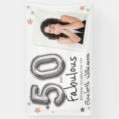 50- & Fabulous Foil-ballonbanden Foto Birthday Spandoek (Verticaal)