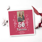 50 & Fabulous Foliage Magenta 50th Birthday Foto Servet