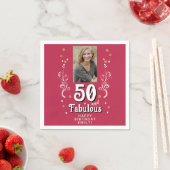 50 & Fabulous Foliage Magenta 50th Birthday Foto Servet (Insitu)