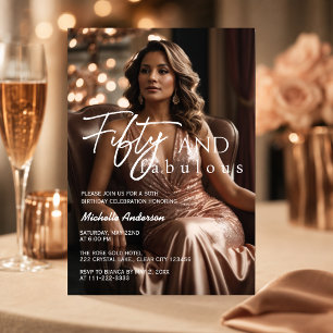 50 & Fabulous Foto Roze Goud 50e Verjaardag Kaart