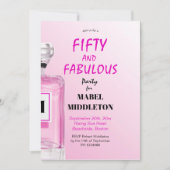 50 Fabulous French Chic Pink Perfume Monogram Kaart (Voorkant)