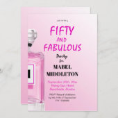 50 Fabulous French Chic Pink Perfume Monogram Kaart (Voorkant / Achterkant)