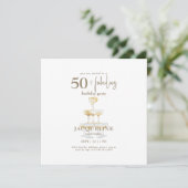 50 & Fabulous Glam Goud Viering Verjaardagsfeestje (Staand voorkant)