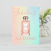 50 Fabulous Glitter French Chic Perfume Monogram Kaart (Staand voorkant)