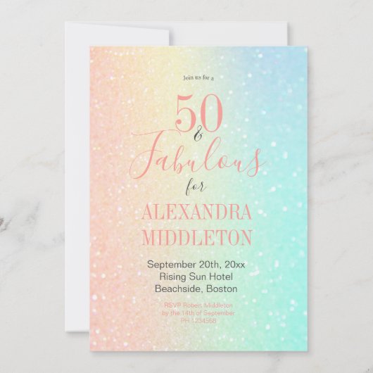 50 Fabulous Glitter French Chic Perfume Monogram Kaart (Achterkant)