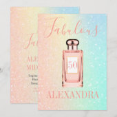 50 Fabulous Glitter French Chic Perfume Monogram Kaart (Voorkant / Achterkant)