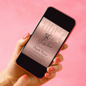 50 Fabulous Glitter Roos Gold Birthday Party Kaart