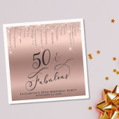 50 Fabulous Glitter Roos Gold, persoonlijk aangepa Servet