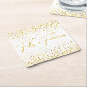 50 & Fabulous Glitter Verjaardagsfeest Kartonnen Onderzetters (Schuin)